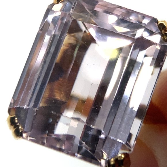 Morganite 14.35ct Solid 14K Yellow Gold Ring - Picture 3 of 8
